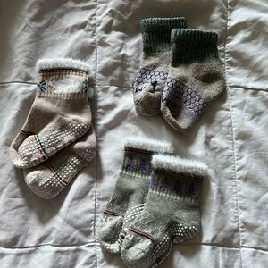 Bombas Kids Cozy Socks - Green, Gray, and Purple